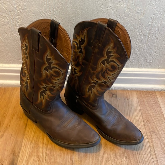 Justin Men’s Stampede Leather Cowboy Boots sz 12D - Picture 1 of 10